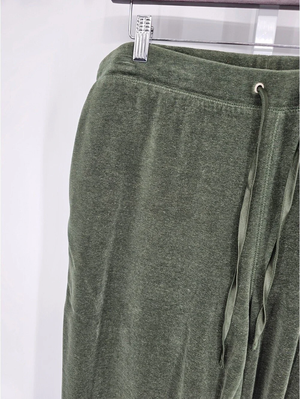 NYL New York Laundry Womens Sz XL Pull On Velour Sweatpants Pants Green Velvet